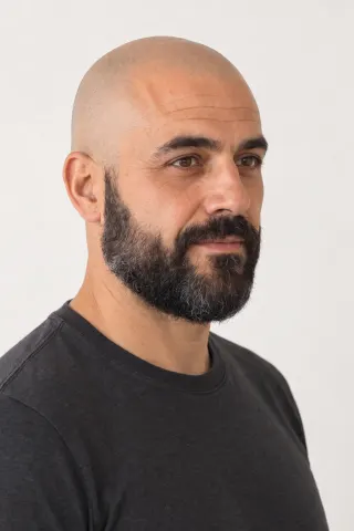 Three-quarter portrait of the same fictional man