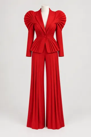 Scarlet sculpture garment reference photograph